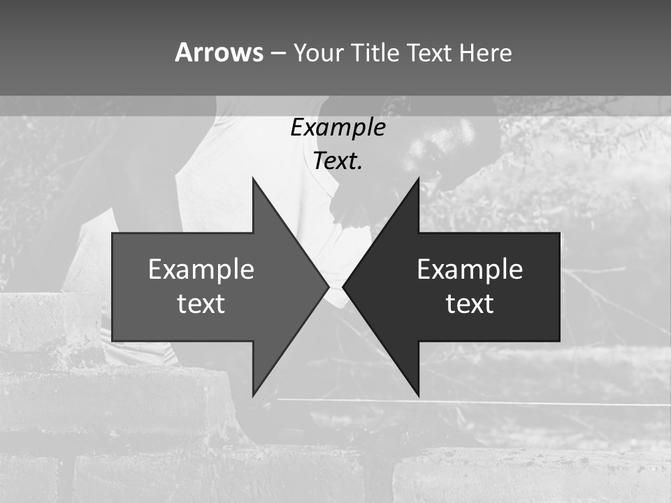 Black Guy Builds A Wall Of Black And White Background PowerPoint Template