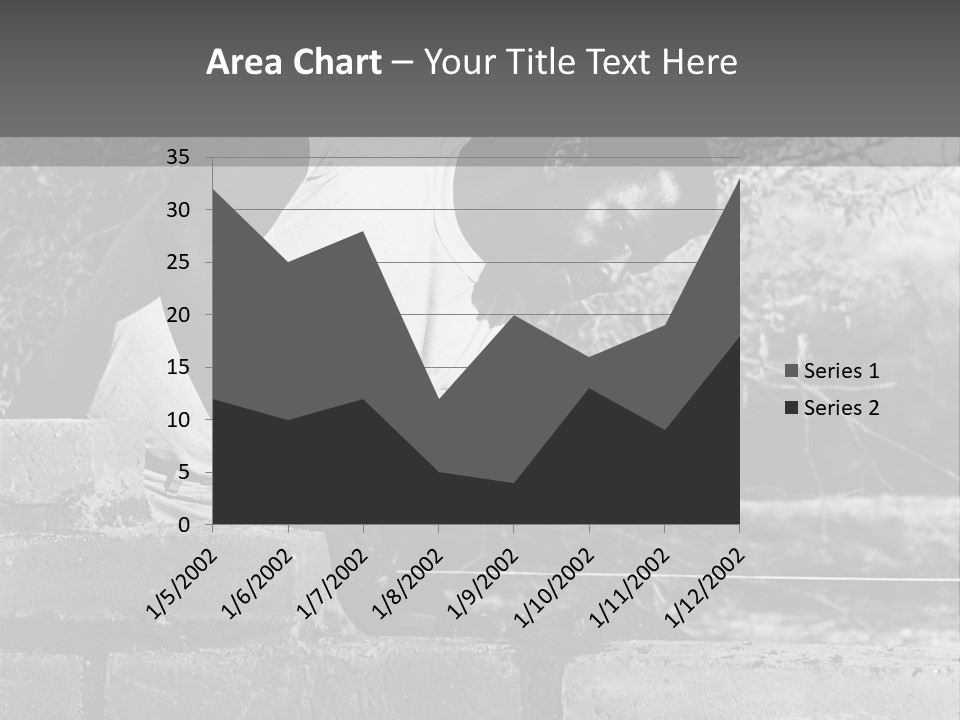 Black Guy Builds A Wall Of Black And White Background PowerPoint Template