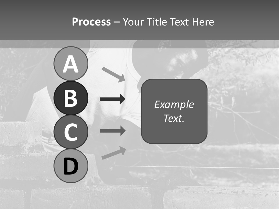 Black Guy Builds A Wall Of Black And White Background PowerPoint Template