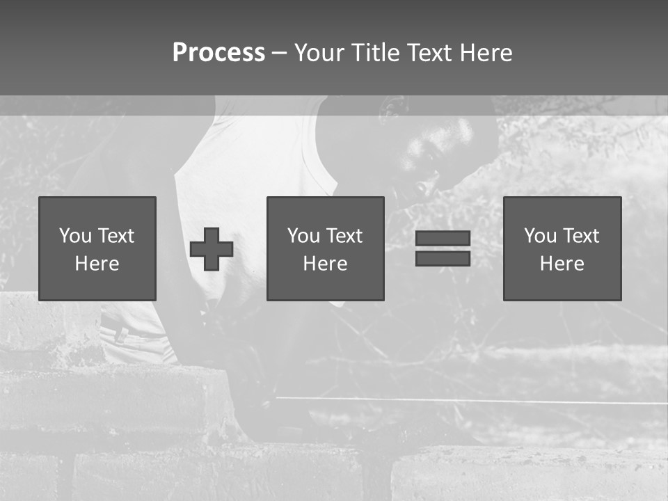 Black Guy Builds A Wall Of Black And White Background PowerPoint Template