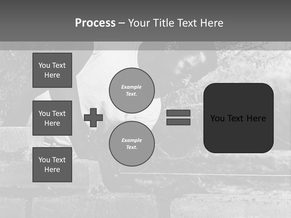 Black Guy Builds A Wall Of Black And White Background PowerPoint Template