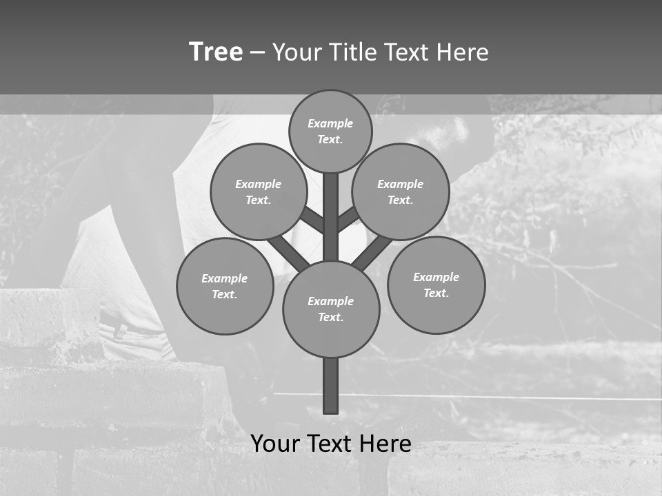 Black Guy Builds A Wall Of Black And White Background PowerPoint Template