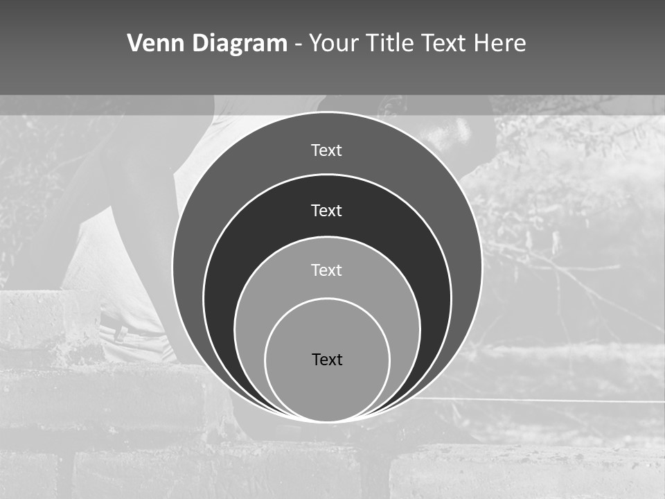 Black Guy Builds A Wall Of Black And White Background PowerPoint Template