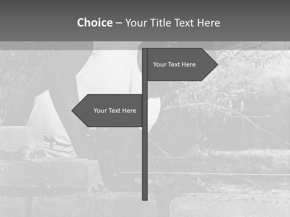 Black Guy Builds A Wall Of Black And White Background PowerPoint Template
