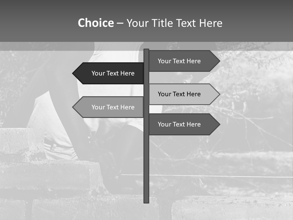 Black Guy Builds A Wall Of Black And White Background PowerPoint Template