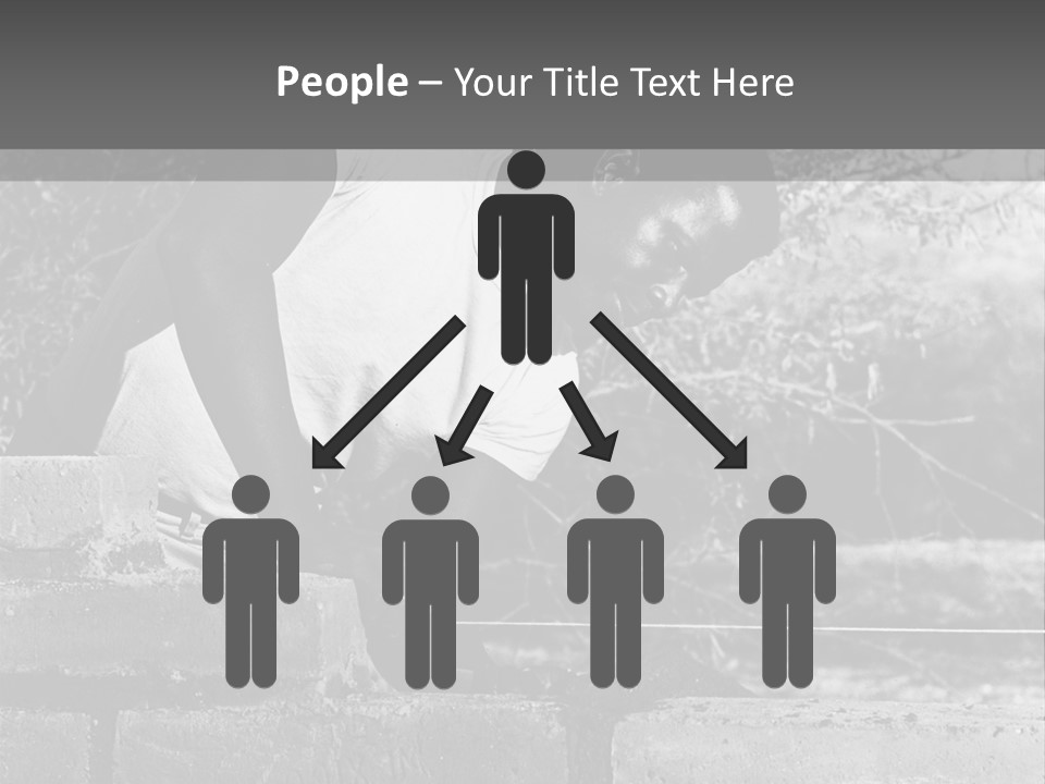 Black Guy Builds A Wall Of Black And White Background PowerPoint Template