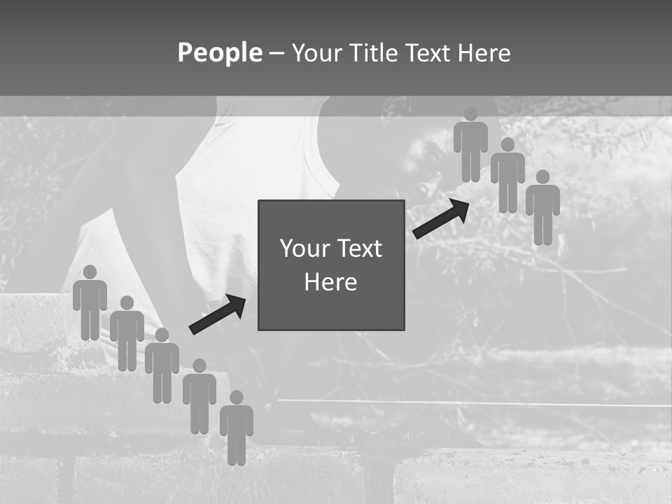 Black Guy Builds A Wall Of Black And White Background PowerPoint Template