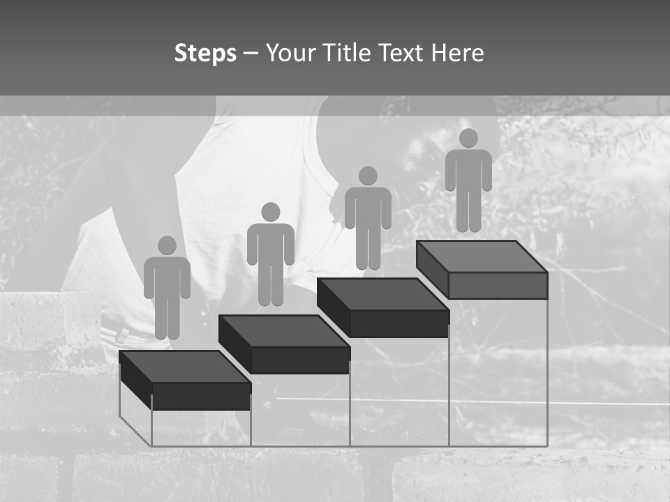 Black Guy Builds A Wall Of Black And White Background PowerPoint Template