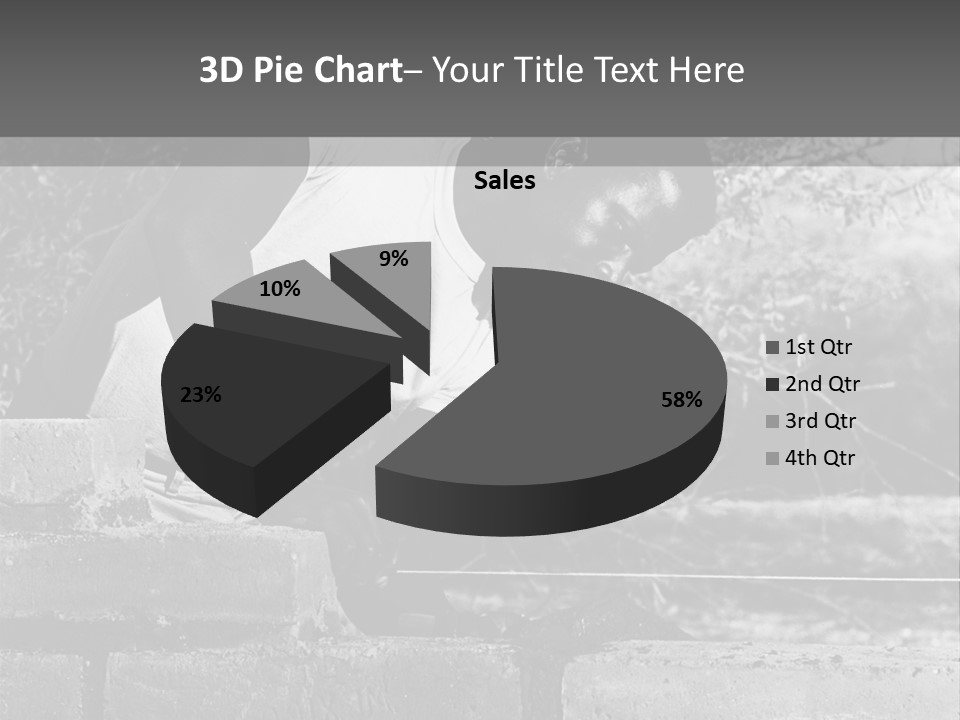 Black Guy Builds A Wall Of Black And White Background PowerPoint Template