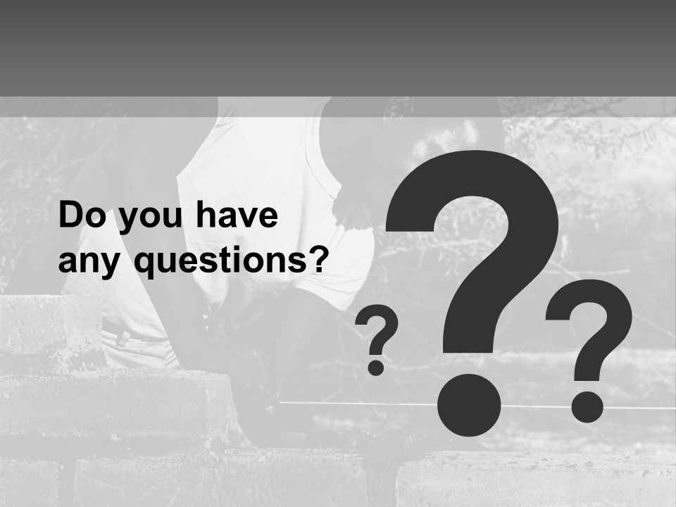 Black Guy Builds A Wall Of Black And White Background PowerPoint Template