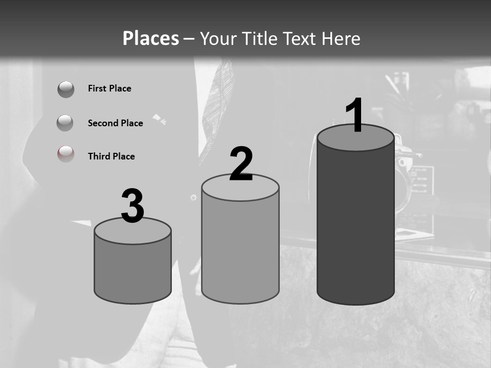 Funny Man Black And White Background PowerPoint Template