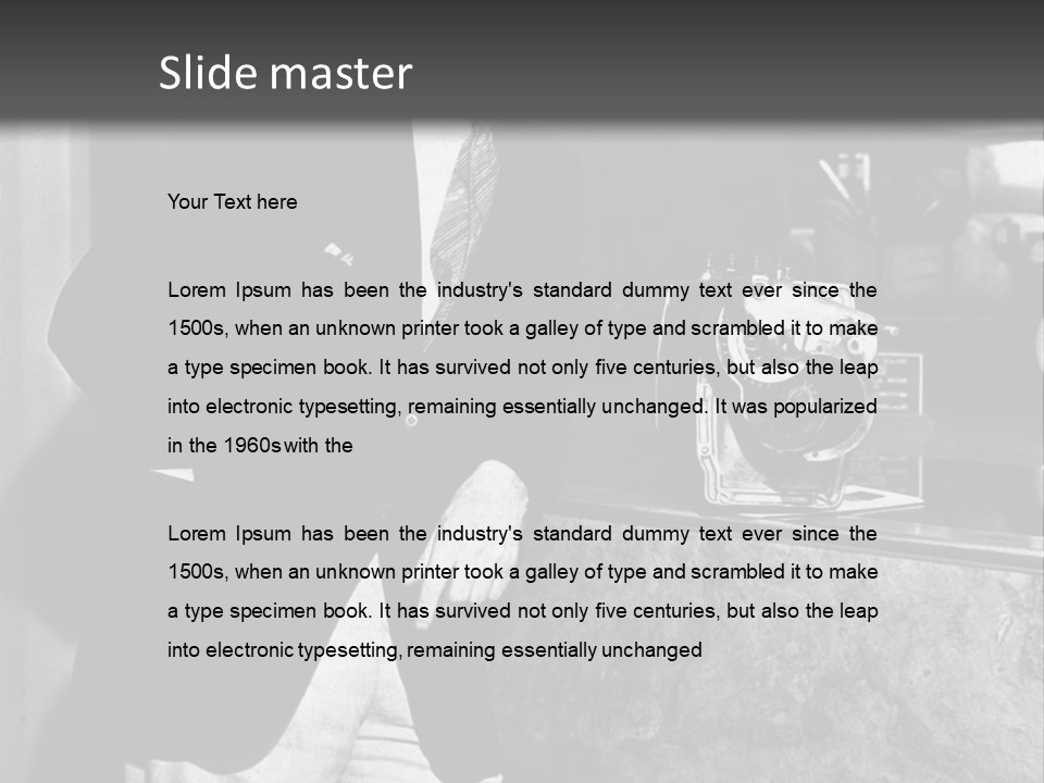 Funny Man Black And White Background PowerPoint Template