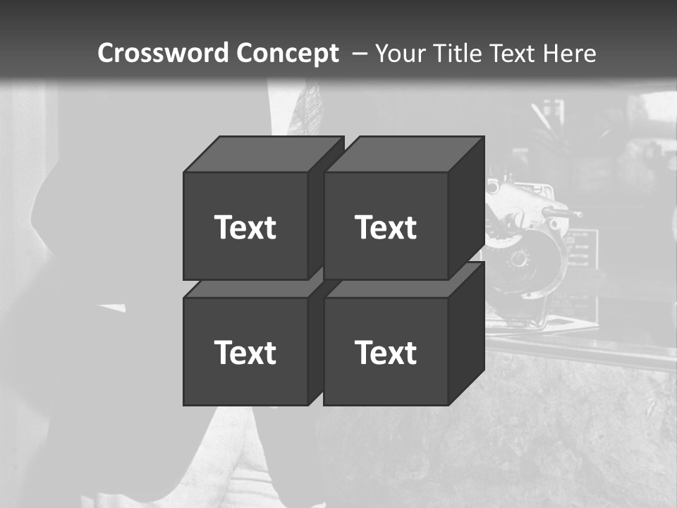 Funny Man Black And White Background PowerPoint Template