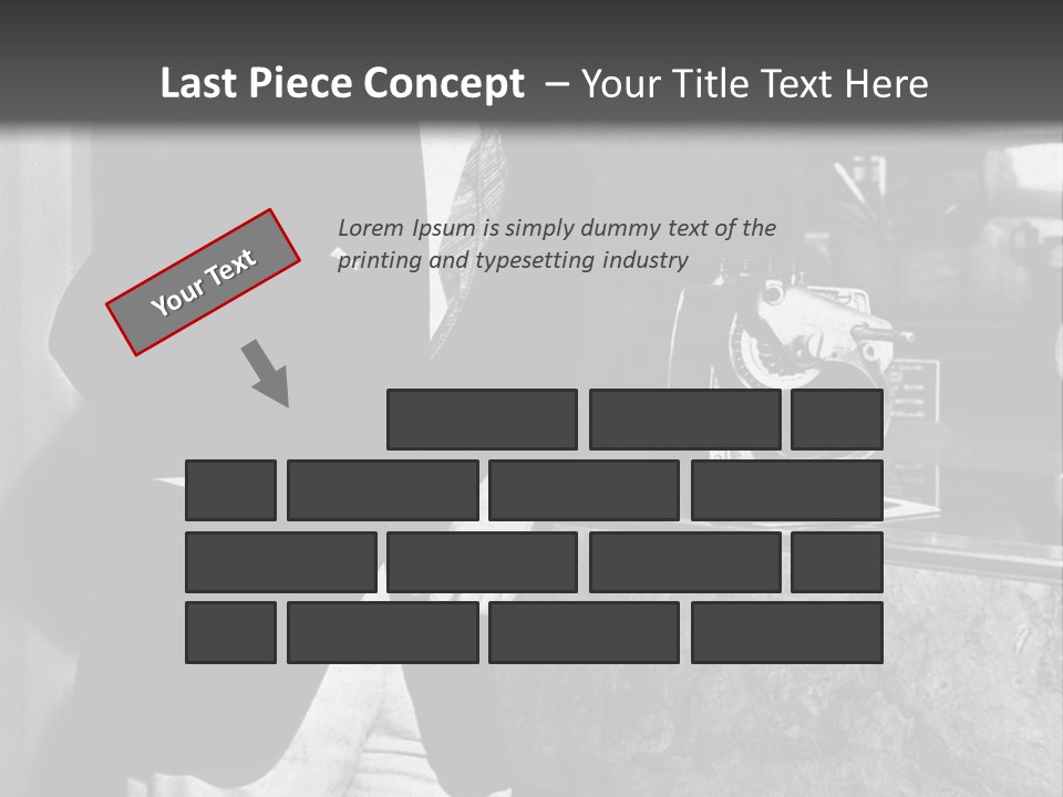 Funny Man Black And White Background PowerPoint Template