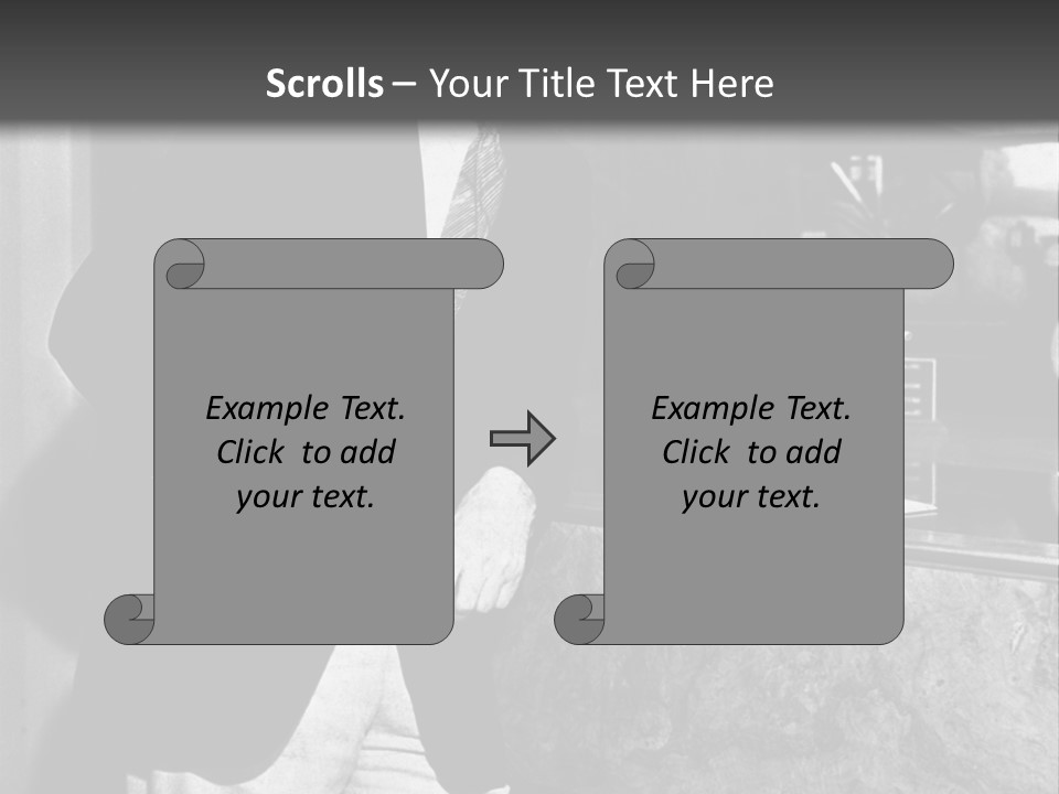 Funny Man Black And White Background PowerPoint Template