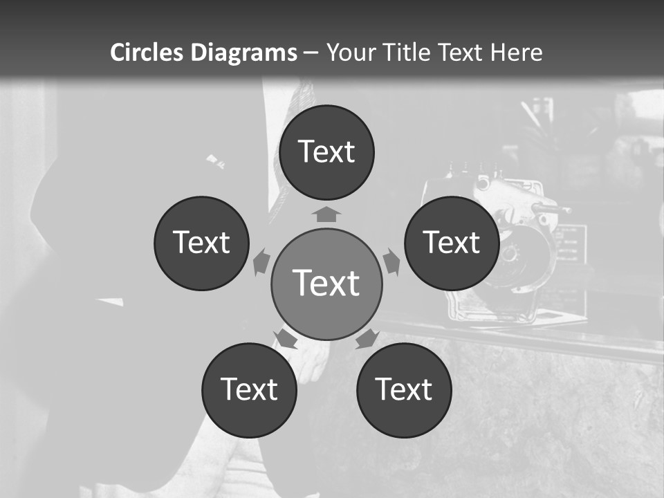 Funny Man Black And White Background PowerPoint Template