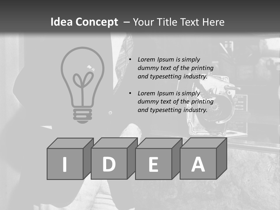 Funny Man Black And White Background PowerPoint Template