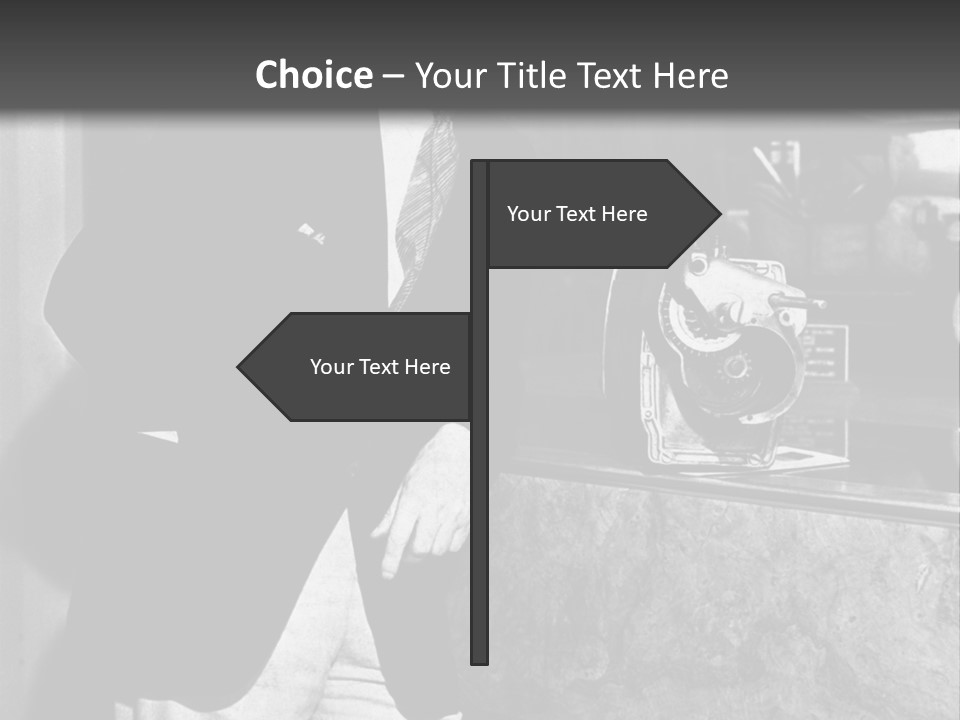 Funny Man Black And White Background PowerPoint Template