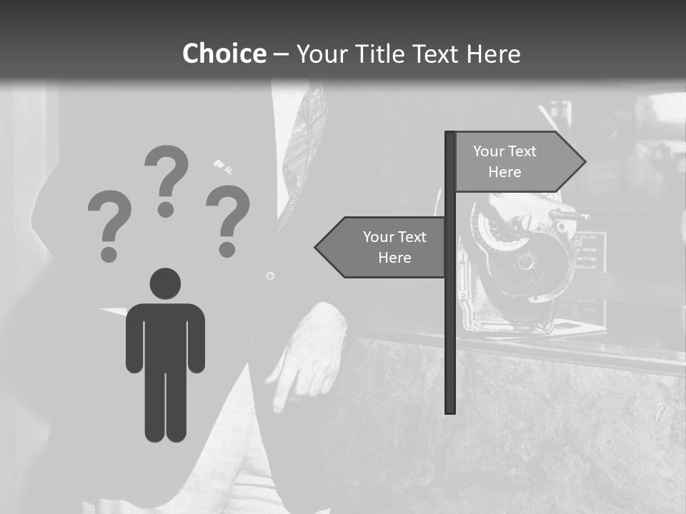 Funny Man Black And White Background PowerPoint Template