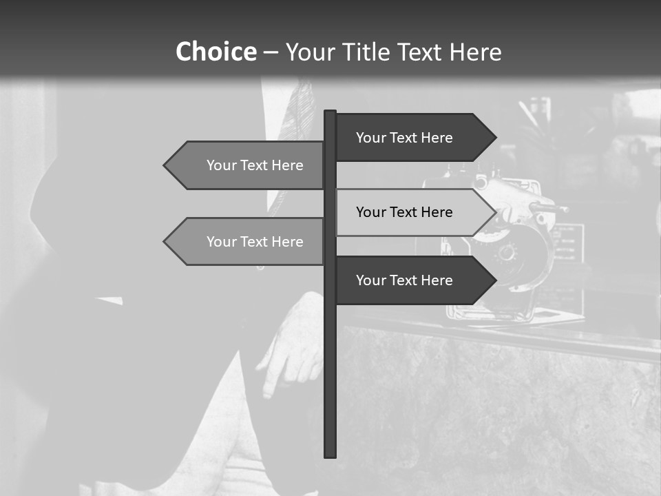 Funny Man Black And White Background PowerPoint Template