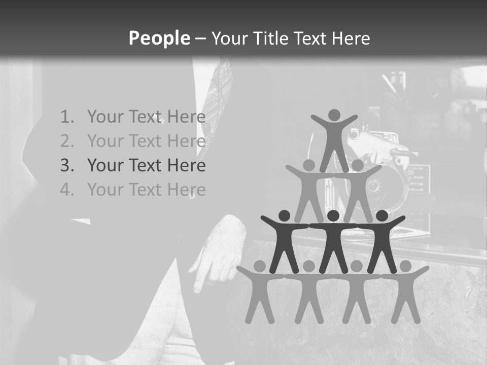 Funny Man Black And White Background PowerPoint Template