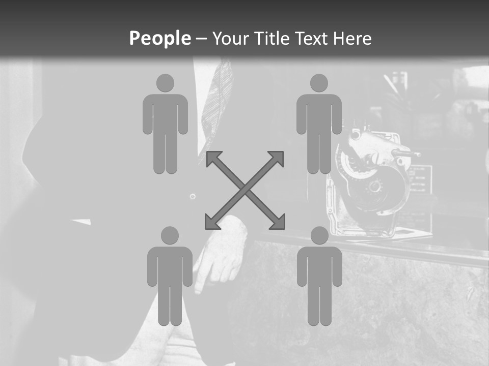 Funny Man Black And White Background PowerPoint Template