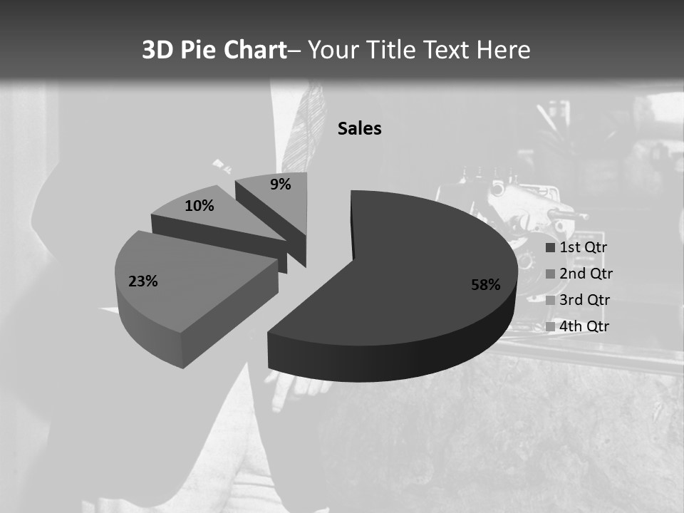 Funny Man Black And White Background PowerPoint Template