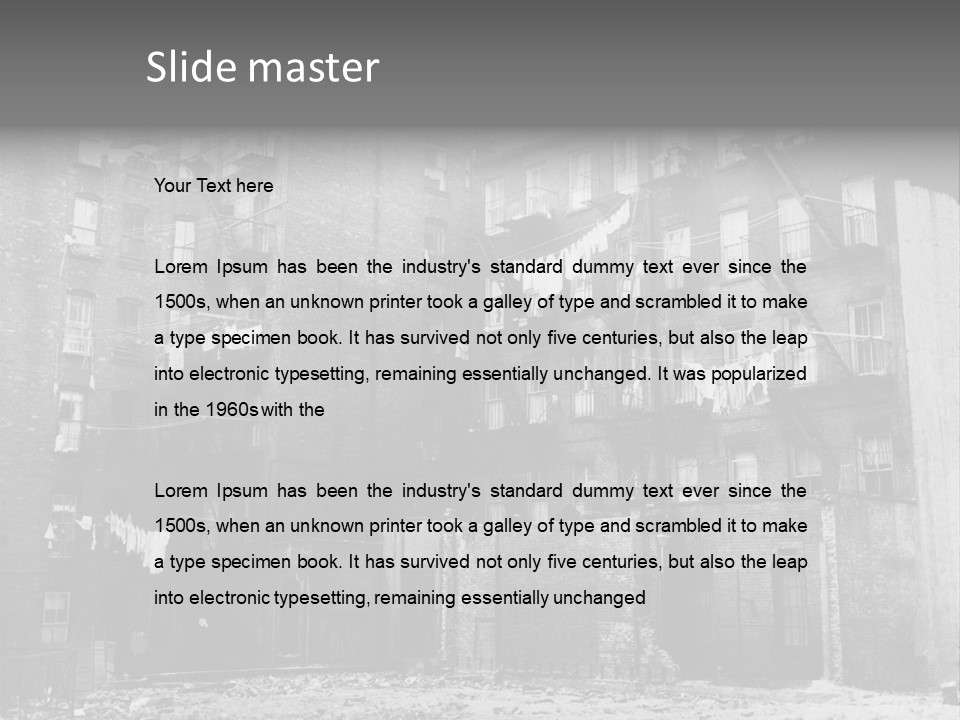 Typical House Of The 20Th Century PowerPoint Template