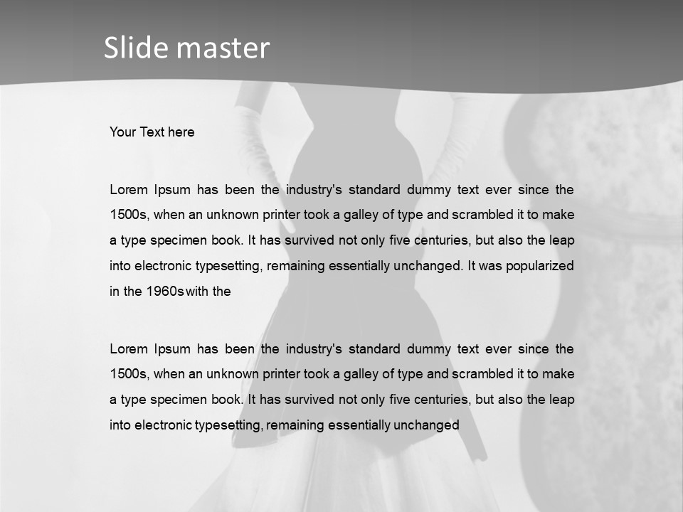 Beautiful Woman In A Slinky Dress PowerPoint Template