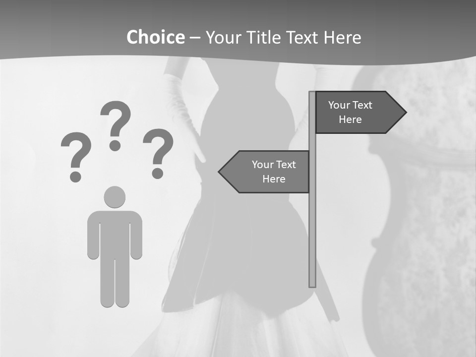 Beautiful Woman In A Slinky Dress PowerPoint Template