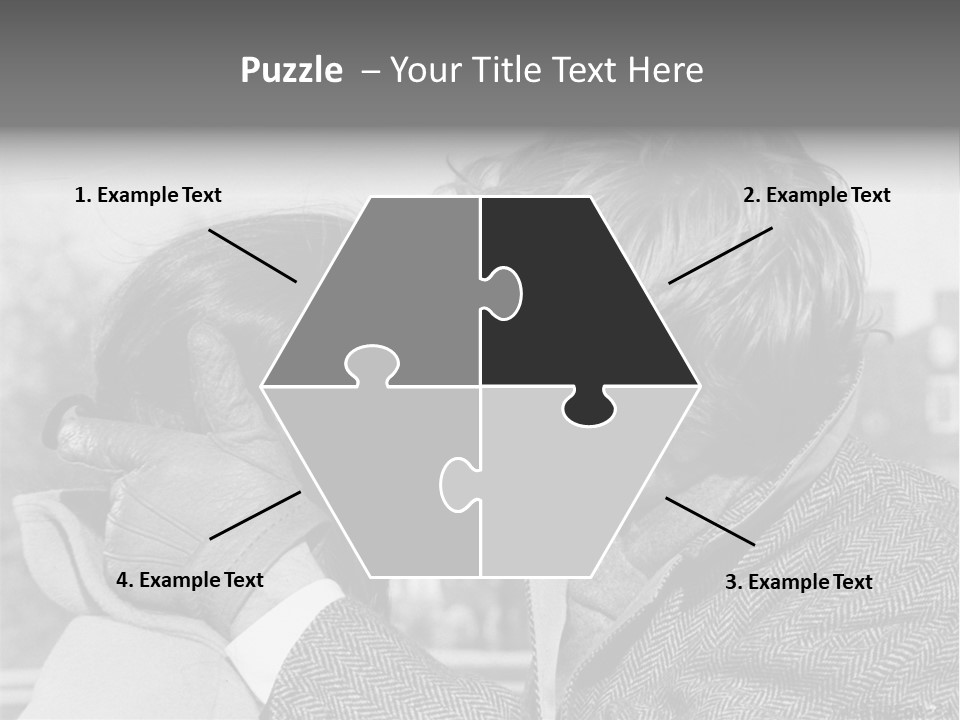 Loving Couple Kissing 20 Th Century PowerPoint Template