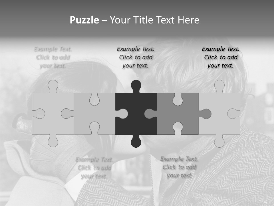 Loving Couple Kissing 20 Th Century PowerPoint Template