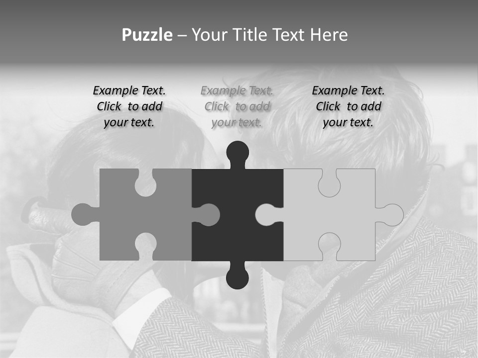 Loving Couple Kissing 20 Th Century PowerPoint Template