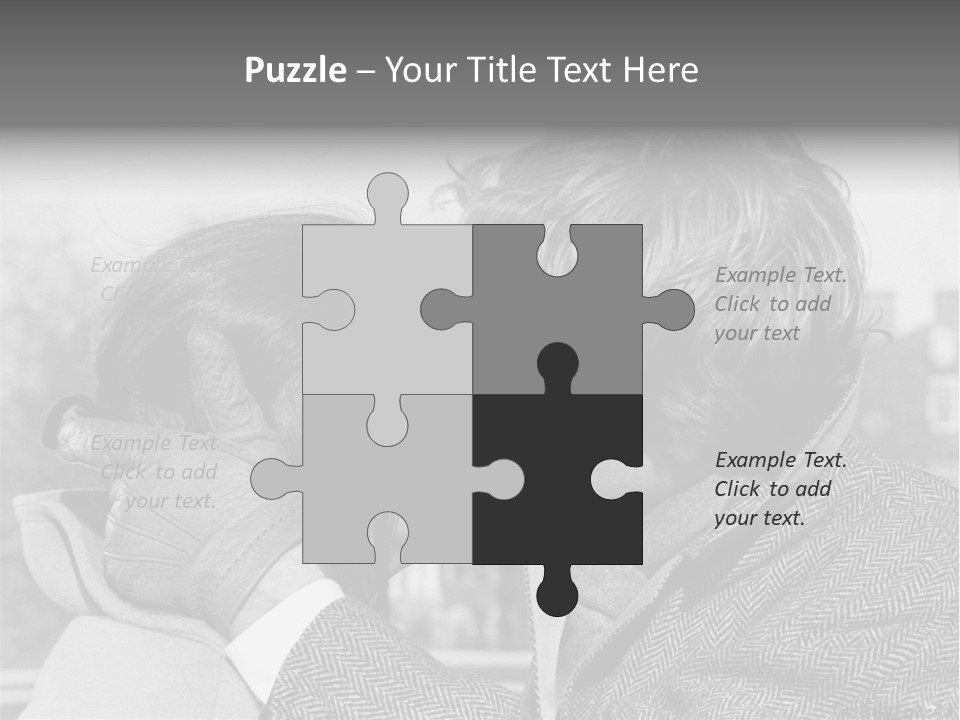 Loving Couple Kissing 20 Th Century PowerPoint Template