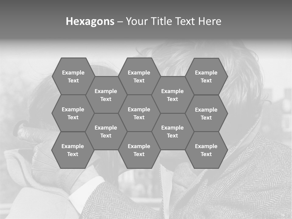 Loving Couple Kissing 20 Th Century PowerPoint Template