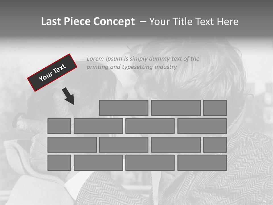 Loving Couple Kissing 20 Th Century PowerPoint Template