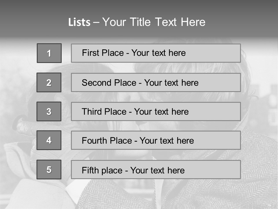 Loving Couple Kissing 20 Th Century PowerPoint Template