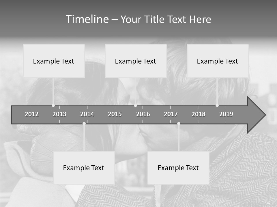 Loving Couple Kissing 20 Th Century PowerPoint Template