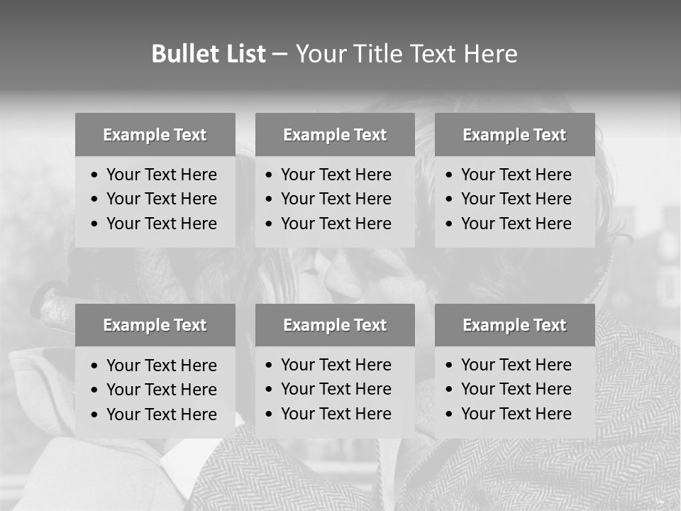 Loving Couple Kissing 20 Th Century PowerPoint Template