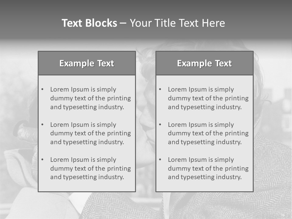 Loving Couple Kissing 20 Th Century PowerPoint Template