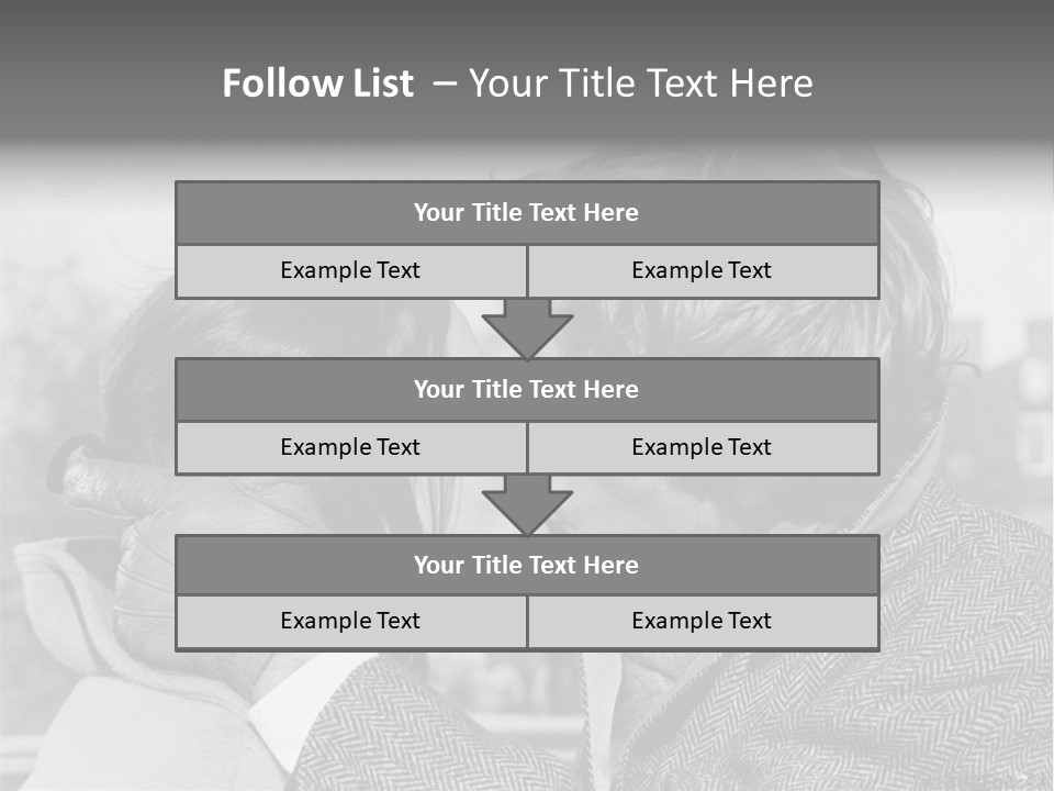 Loving Couple Kissing 20 Th Century PowerPoint Template