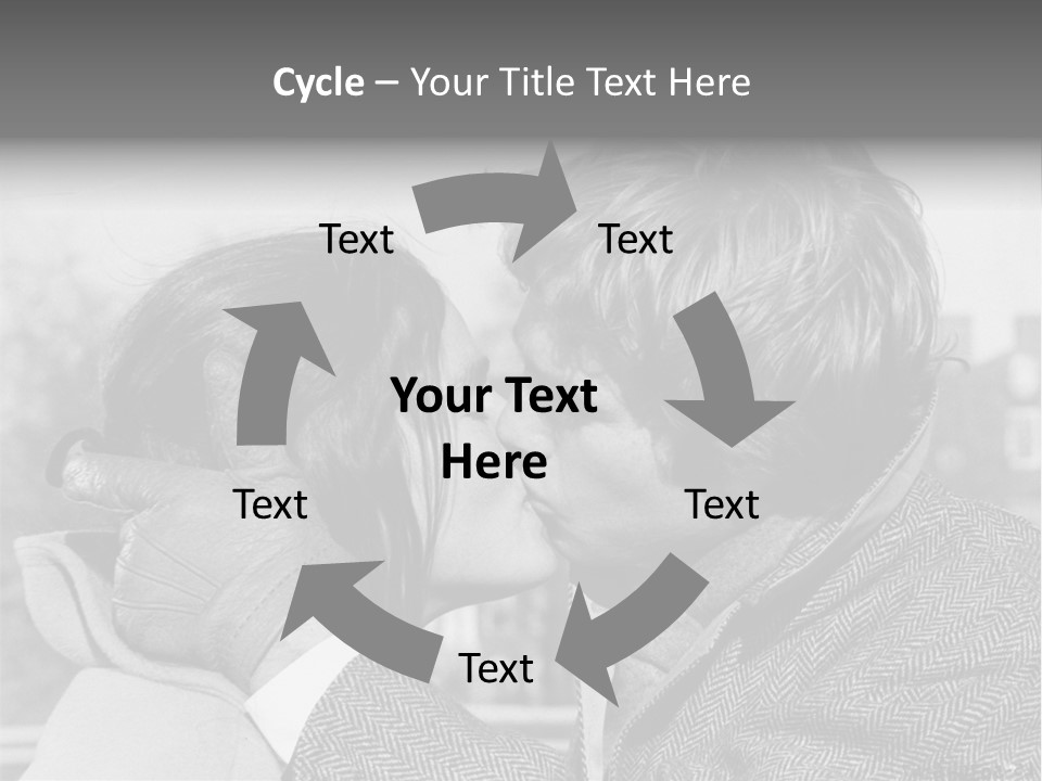 Loving Couple Kissing 20 Th Century PowerPoint Template