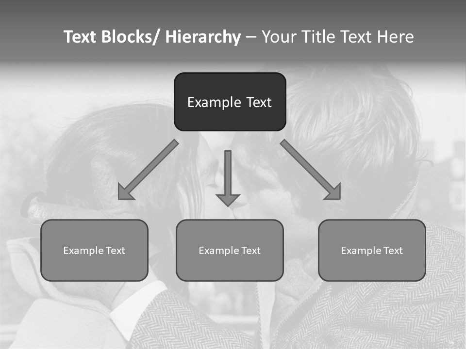 Loving Couple Kissing 20 Th Century PowerPoint Template