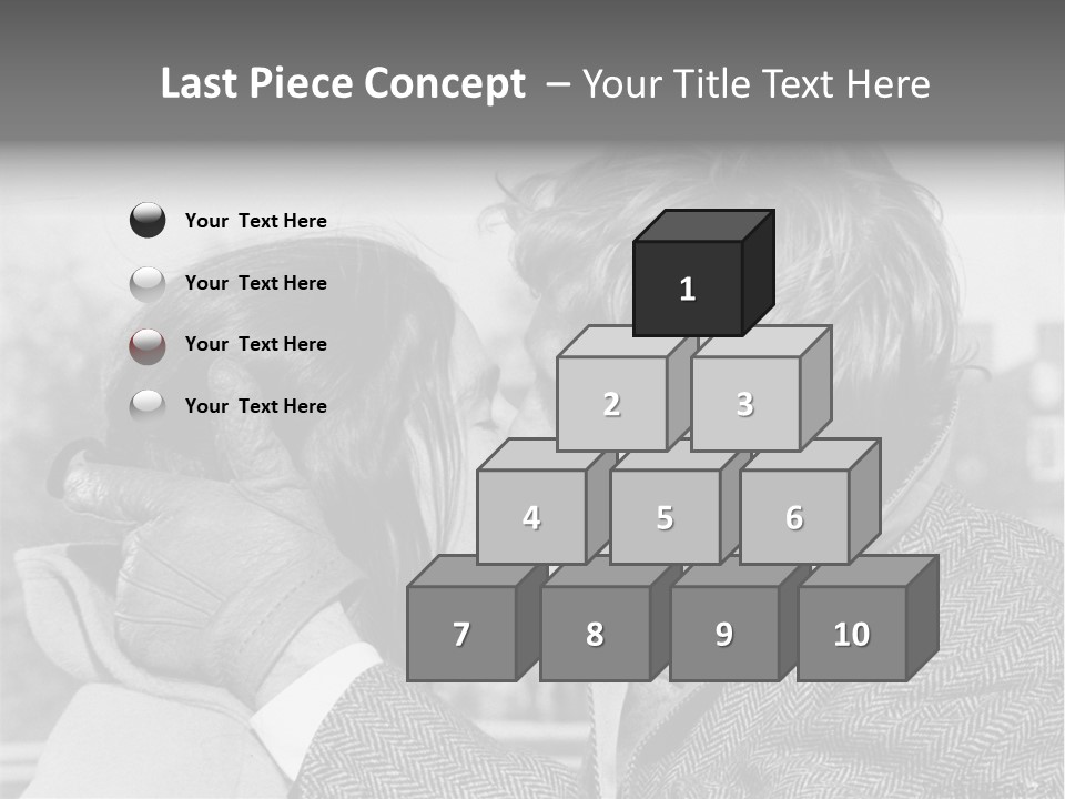 Loving Couple Kissing 20 Th Century PowerPoint Template