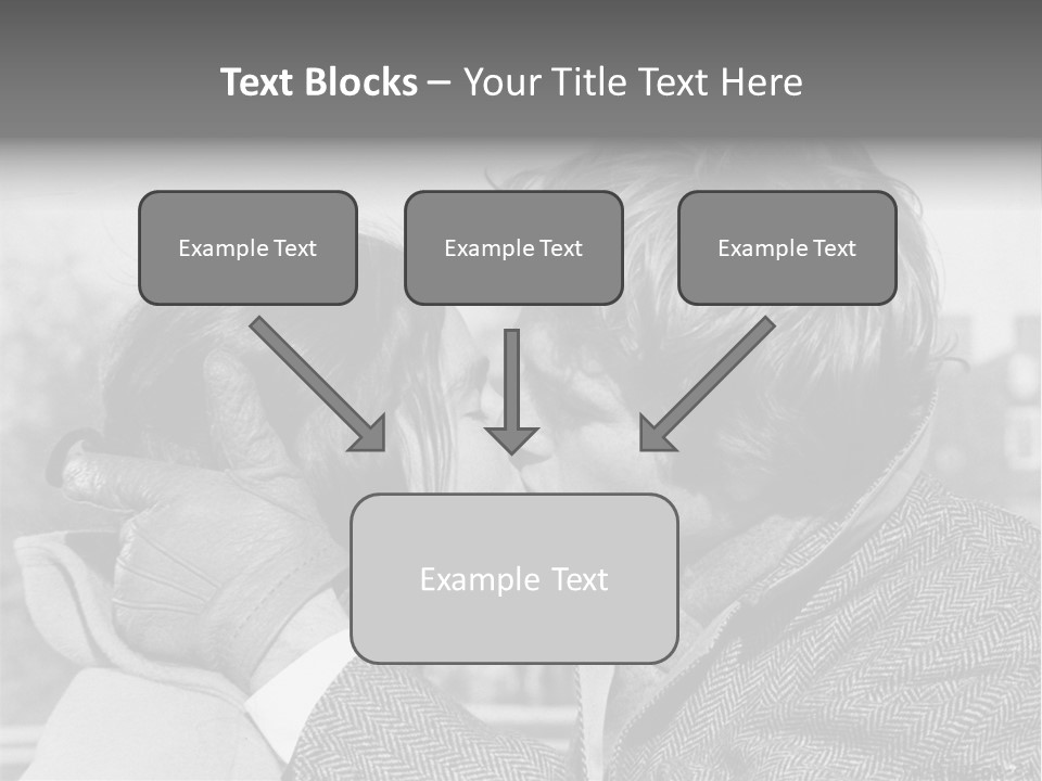 Loving Couple Kissing 20 Th Century PowerPoint Template