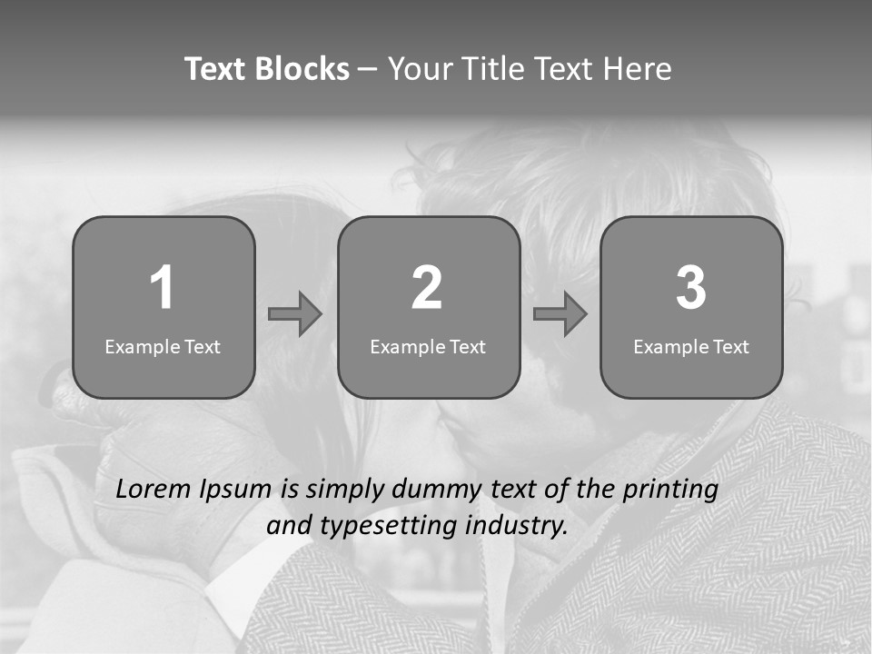 Loving Couple Kissing 20 Th Century PowerPoint Template