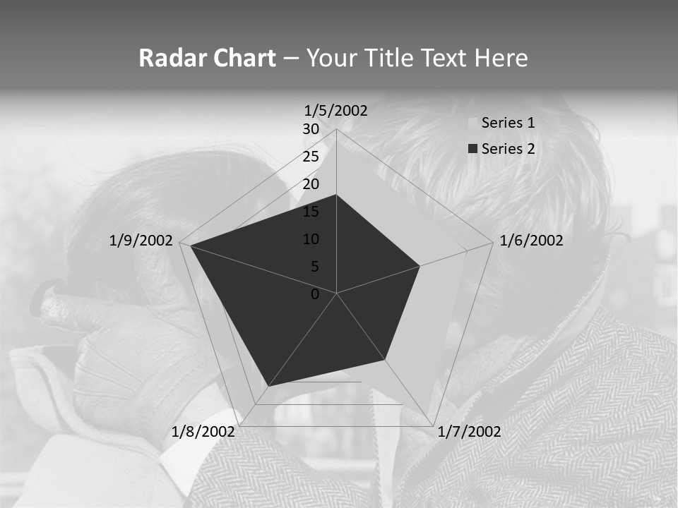 Loving Couple Kissing 20 Th Century PowerPoint Template