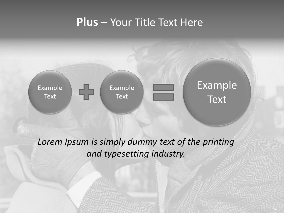 Loving Couple Kissing 20 Th Century PowerPoint Template