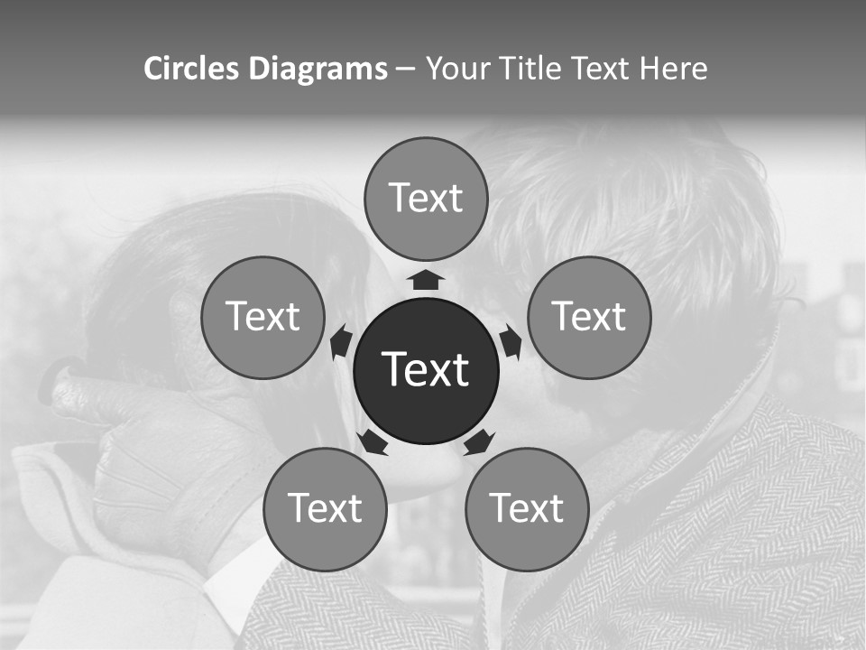 Loving Couple Kissing 20 Th Century PowerPoint Template