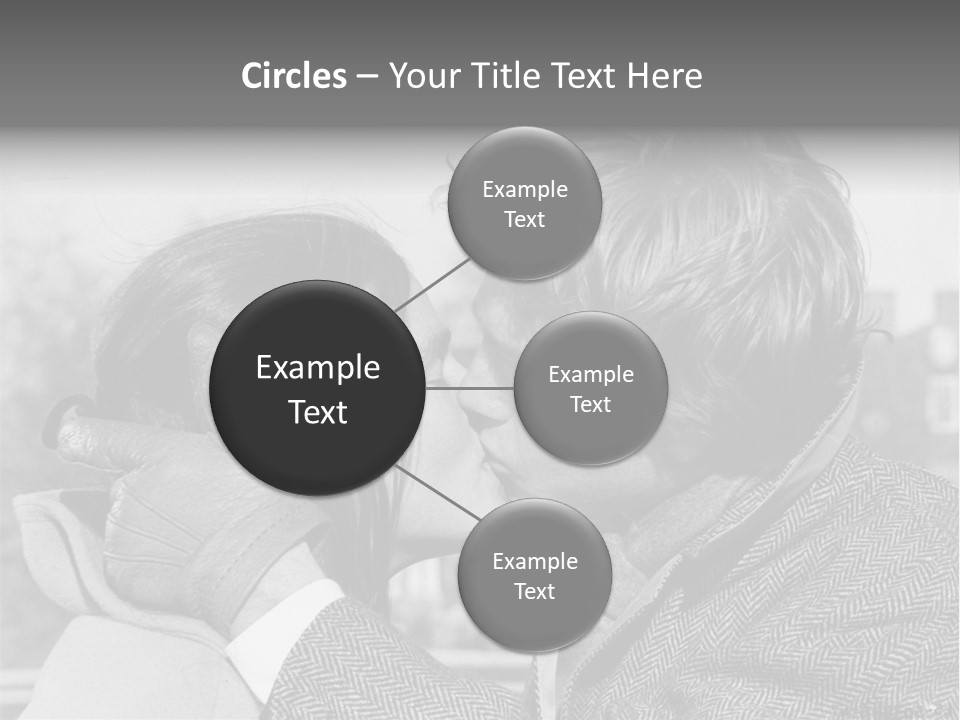 Loving Couple Kissing 20 Th Century PowerPoint Template